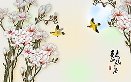 玉石背景墻飄香