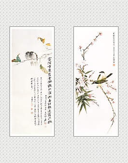 水墨國(guó)畫鳥(niǎo)效果圖