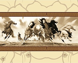 萬馬奔騰裝飾畫效果圖