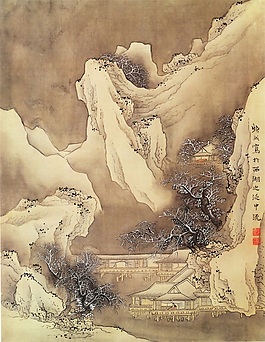 水墨山水画背景墙