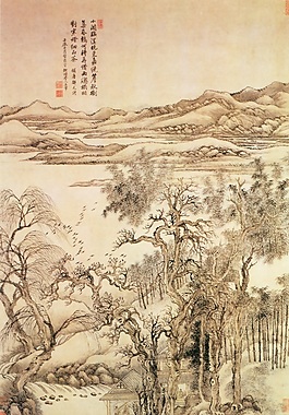 秋樹(shù)昏鴉圖背景墻