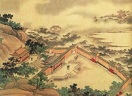 山水園林水墨畫