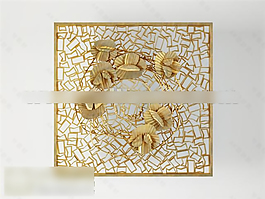 金色墙饰模型