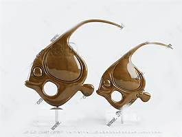 抽象熱帶魚擺件模型素材