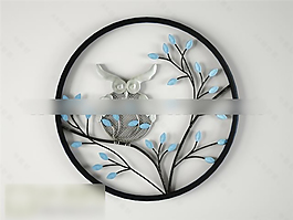 貓頭鷹墻面裝飾模型