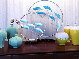 藍(lán)色的魚擺件模型素材