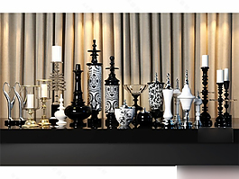 東南亞燭臺擺件模型素材