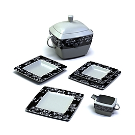 茶具茶杯盤子3d模型