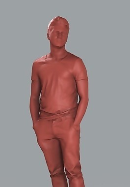 插兜强壮男性红色模型素材