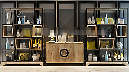 現(xiàn)代裝飾柜架陳設(shè)品3D模型