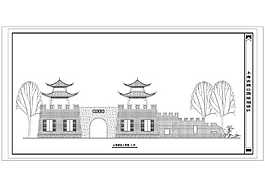 上海豫園古城公園施工古墻遺韻城樓圖紙