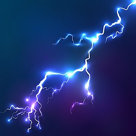 紫色閃電矢量燈光素材