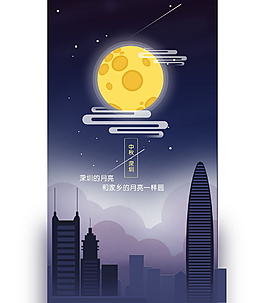 卡通中秋海報設(shè)計