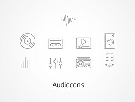 音樂類線性風格圖標sketch素材