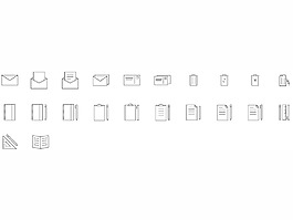 辦公文件線稿圖標(biāo)sketch素材