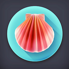 彩色貝殼圖標素材