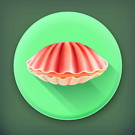 彩色卡通貝殼圖標素材