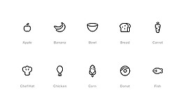 食品ICON線條小圖標(biāo)