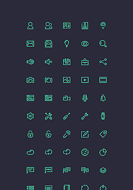 ICON圖標(biāo)精美線性圖標(biāo)PSD分層素材