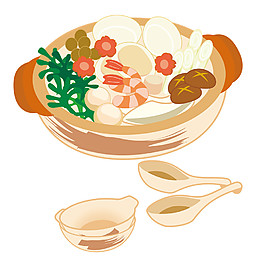 手繪砂鍋食物元素素材