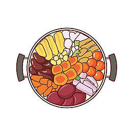 手繪食品蔬菜砂鍋素材