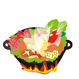 手绘麻辣烫食品元素素材
