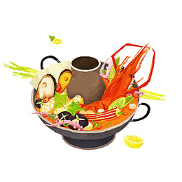 美味海鮮食物元素素材