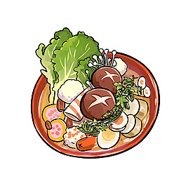 香菇丸子麻辣烫素材图片