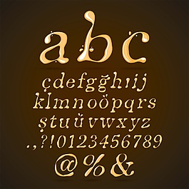 小寫字母矢量素材