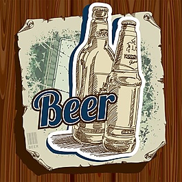 复古手绘啤酒矢量素材