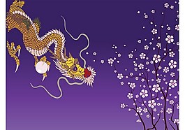 龍櫻花矢量素材