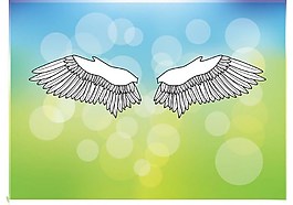 天使翅膀綠色背景