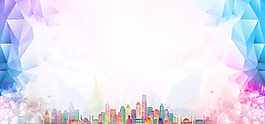 彩色幾何banner背景