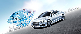 科技鉆石汽車(chē)banner背景