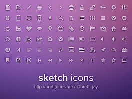 簡(jiǎn)約常見草圖圖標(biāo)sketch素材