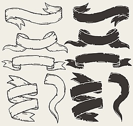 簡約彩帶矢量素材