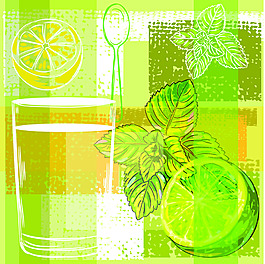创意柠檬茶矢量