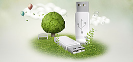綠色環保banner背景