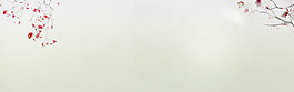 小清新紅梅banner背景