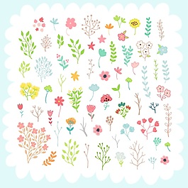 矢量插畫(huà)小花圖案