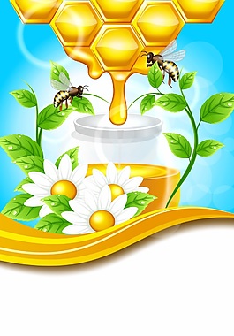 宣傳廣告蜂蜜矢量