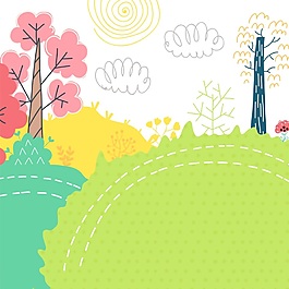 矢量水彩插畫卡片信紙