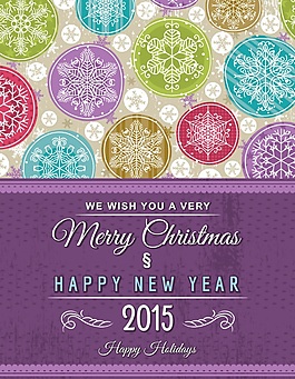 雪花雪人圣誕樹新年快樂矢量
