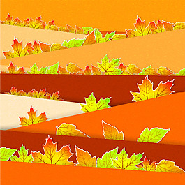 橘紅色秋葉矢量素材