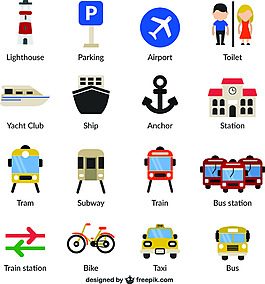 运输工具图标彩色图标素材icon