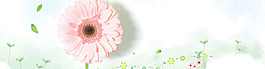 春季漂浮绿色叶子淘宝全屏banner背景