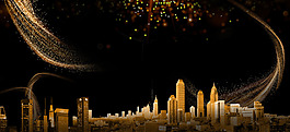 梦幻城市建筑淘宝全屏banner背景