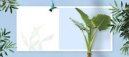 藍(lán)色夏季花朵淘寶全屏banner背景