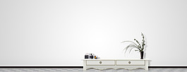白色創(chuàng)意家居banner背景