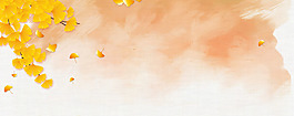 復(fù)古黃色水彩花朵banner背景